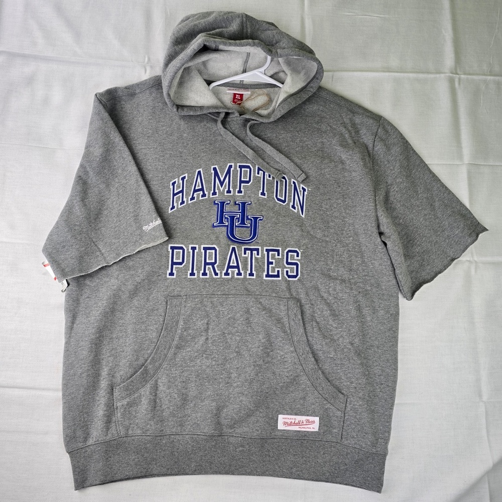 Mitchell & Ness Hampton University Gray Fleece Hood